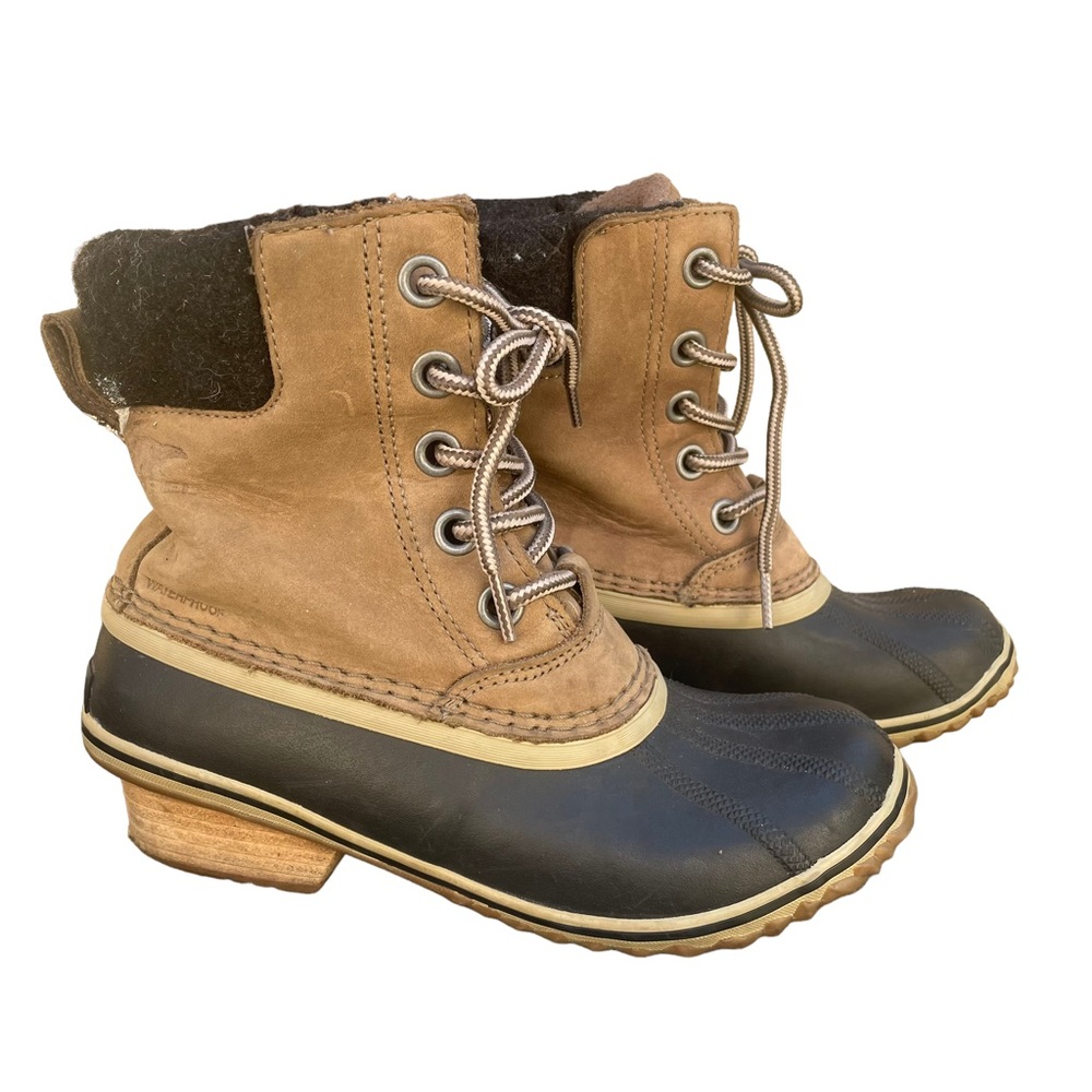 Sorel Slimpack Laceup Snow Boots Sz 6.5 Worn In